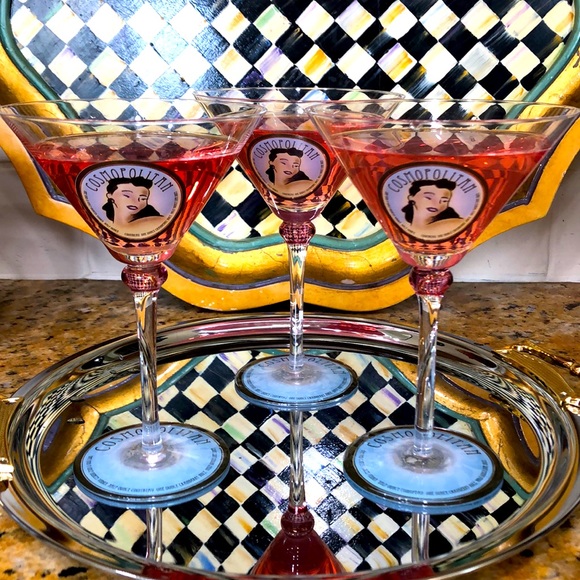 Vintage Cosmopolitan Martini Cocktail Glasses